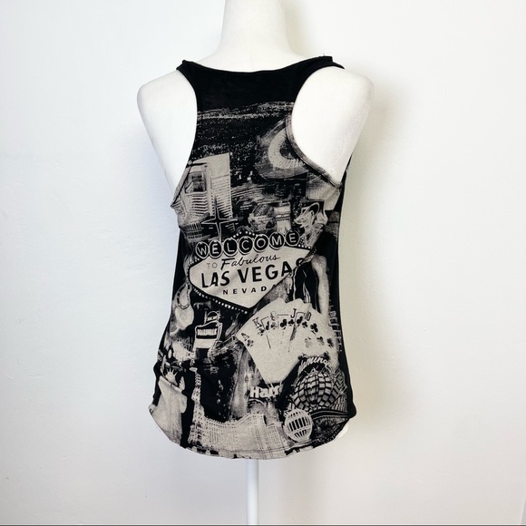 Banana Expression Las Vegas Graphic Muscle Tee Tank Semi Sheer Size Medium - Picture 13 of 16